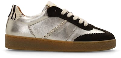 Manfield - Dames - Gouden leren sneakers - Maat 37