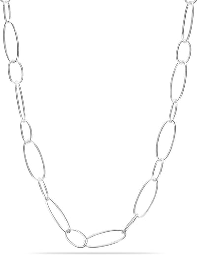 Links Sterling zilveren sieraden grote link 6,5 mm 7 mm PaperClip Link ketting ketting voor vrouwen 18, 20, 24, 36 inch, Zilver, niet bekend