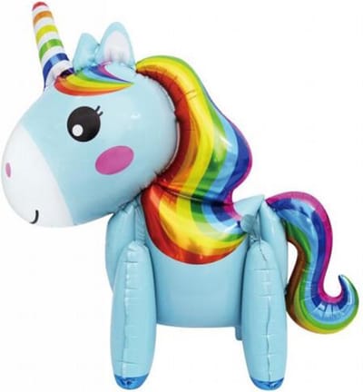 DW4Trading Eenhoorn Ballon - Unicorn - Kinderfeestje - 58x73 cm - Blauw