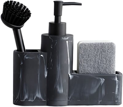 3-in-1 Keuken Organizer Voor Aanrecht Zeepdispenser Spons En Borstel Badkamer Wasbak Opbergbox Tafel Organizer Voor Keuken En Badkamer Schoonmaakartikelen