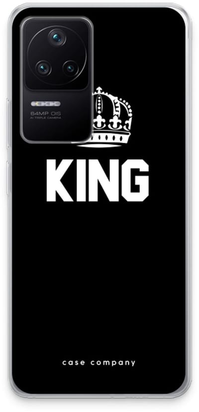 Case Company® - Hoesje geschikt voor Xiaomi Poco F4 hoesje - King zwart - Soft Cover Telefoonhoesje - Bescherming aan alle Kanten en Schermrand