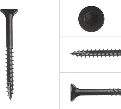 Wovar Zwarte Schroeven Verzinkt 5 x 50 mm Torx 20 met Snijpunt | 50 Stuks | Houtschroeven
