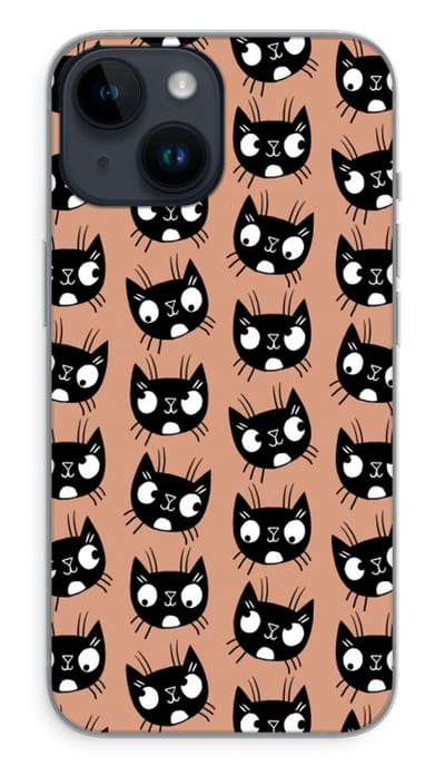 Case Company® - Hoesje geschikt voor iPhone 14 hoesje - Kat - Soft Cover Telefoonhoesje - Bescherming aan alle Kanten en Schermrand