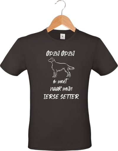 mijncadeautje - T-shirt unisex - zwart - Opzij Opzij ik moet naar mijn : Ierse Setter - maat S