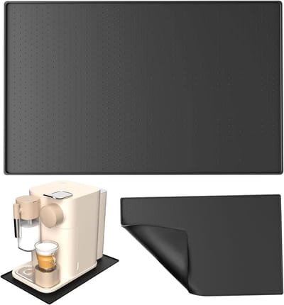 Silicone Mat met Rand - 48 × 30 cm - Zwart - Volledig Automatische Pad - Werkblad Bescherming - Silicone Mat voor Air Fryer - Set van 2