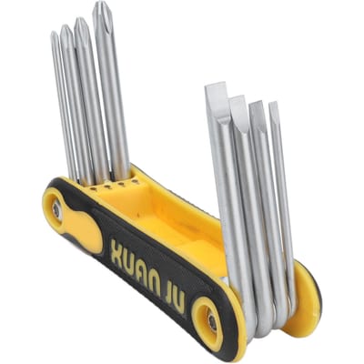 Opvouwbare Schroevendraaier 8 in 1 Kruiskop Draagbare Handgereedschapsset Kit voor Onderhoud gray
