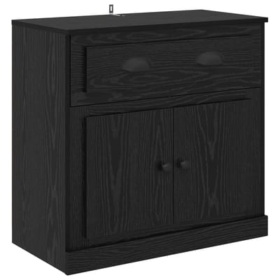 vidaXL - Highboard - Zwart - Eiken - 70 - x - 35,5 - x - 67,5 - cm - Bewerkt - hout