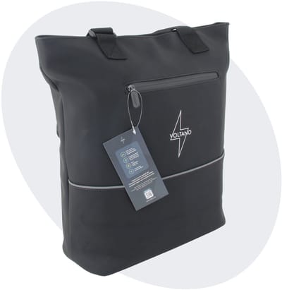 Voltano E-bike City Shopper Enkele Fietstas - Zwart - 22 Liter - Laptopvak - 100% Waterdicht - 40x42x13 CM