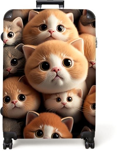 NoBoringSuitcases.com® - Koffer groot - Reiskoffer lichtgewicht - Katten - Huisdieren - Kitten - Design - Jongens - Meisjes - Rolkoffer met 4 wielen - Grote trolley XL - 98 liter bagage