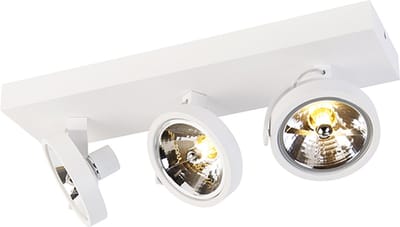 QAZQA go - Moderne Plafondspot | Spotje | Opbouwspot - 3 lichts - L 45.4 cm - Wit - Woonkamer | Slaapkamer | Keuken