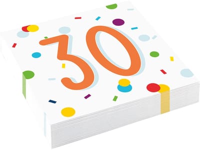 Amscan by Riethmuller - Riethmüller - Servetten - Confetti Verjaardag 30 jaar (20 stuks)