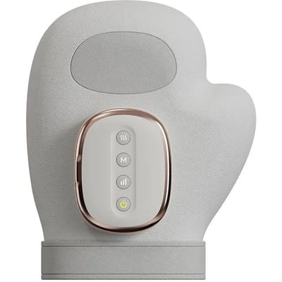 Handmassageapparaat met Warmtecompressie Carpaal Tunnel Pols Vinger Massageapparaten Knedende Rollers Elektrisch Draagbaar Vibrerende Handschoenen wit