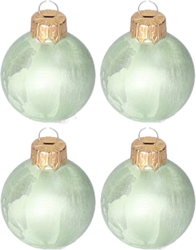 Othmar Decorations Luxe kleine kerstballen - 16x st - 4 cm - groen - glas - ice finish
