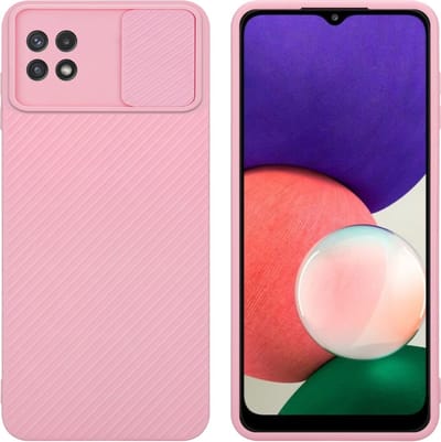 Cadorabo Hoesje geschikt voor Samsung Galaxy A22 5G in Bonbon Roze - Beschermhoes van flexibel TPU-silicone Case Cover en met camerabescherming
