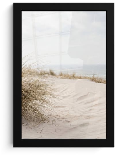 Poster in lijst - Fotolijst 20x30 cm - Posters - Wolken - Duinlandschap - Zand - Posterlijst zwart - Decoratie - Wanddecoratie woonkamer - Muurdecoratie slaapkamer