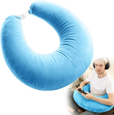 Ergonomisch U-vormig lees- en speelkussen voor bed, bank en vloer - Ideaal voor ondersteuning tijdens lezen, gamen en werken