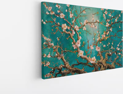Saammp Canvas Schilderij - Bloesemtakken - Abstract - Natuur - 30x20 - Foto op canvas - Wanddecoratie - Muurdecoratie Woonkamer - Kantoor Decoratie