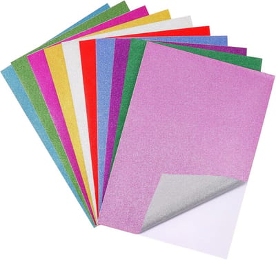 Glitterpapier A4 - Zelfklevend - 10 Kleuren - Perfect voor DIY Creaties - ShopVlot