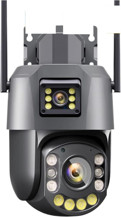 Beveiligingscamera Dubbele Lens - PTZ Camera Wifi - Buitenbewaking Huis - 36x Optische Zoom - 6MP - Wit