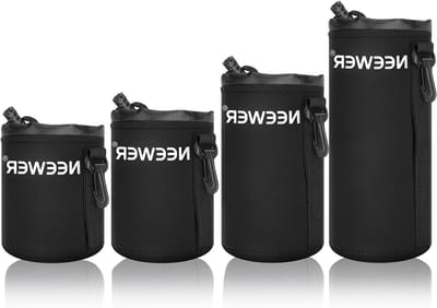 4-delige Lens Tas met Dikke Neopreen Bescherming voor DSLR Camera Lenzen - Geschikt voor Canon, Nikon, Sony en Olympus - Inclusief Kleine, Middelgrote, Grote en XL Maten