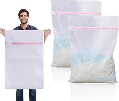 2 stuks grote waszakken 60x90 cm, wasnet voor wasmachine, ideaal voor gordijnen, tapijten en badhanddoeken
