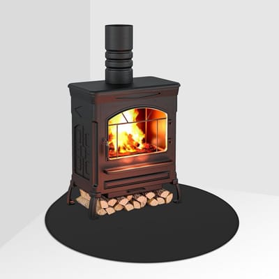 Vuurvaste Mat - Haardkleed Bescherming - Vloer Beschermen - Hittebestendig Tot 1832°C - 100 x 100 cm - Zwart