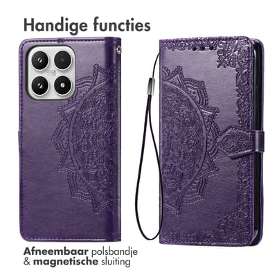 imoshion Hoesje - Geschikt voor Xiaomi 17 - Mandala Bookcase - Paars