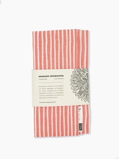 Doorgeef Inpakpapier - Furoshiki - Duurzaam cadeau - Roze wit - Size M