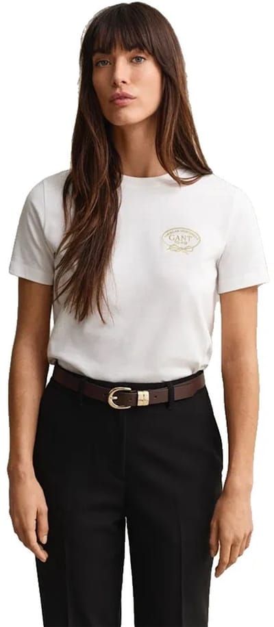 Gant 4201443 T-shirt Met Korte Mouwen Wit XS Vrouw