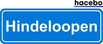 Hacebo - Plaatsnaam Sticker - 29x10 CM - Hindeloopen sticker - Verkeersborden sticker - grappige cadeaus - Hindeloopen