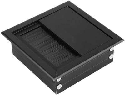 Dailygoods- Kabeldoorvoer Aluminium - Kabeldoorvoer Bureau - Kabeldoorvoer Gat Cover - Kabeldoorvoer met Borstel - Kabeldoorvoer 9x9x6 - Eenvoudig te Installeren - Kabelgoot