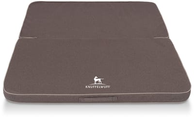 Opvouwbare reismat orthopedisch Tacoma van velours met handgeweven uiterlijk 100 x 80 cm grijsbruin