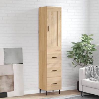 vidaXL - Hoge - kast - 34,5x34x180 - cm - bewerkt - hout - sonoma - eikenkleurig