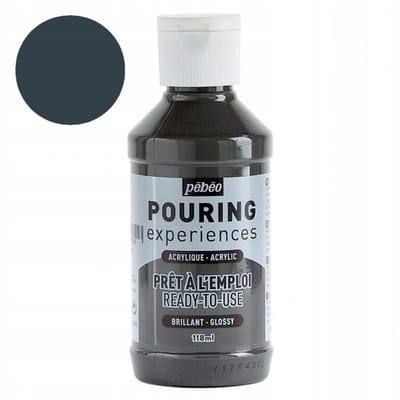 Pebeo Pouring Experiences Acrylverf 118ml - Donkergrijs