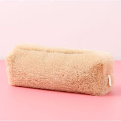 Leuke mode pluche rits potlood tas school kantoorbenodigdheden briefpapier zakje portemonnee opslag schattige make-up tassen pennenbakje kaki