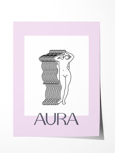 Aura Kunstposter - Poster 50x70 cm - Sfeervolle Wanddecoratie voor Woonkamer & Slaapkamer - Premium papier - zonder lijst