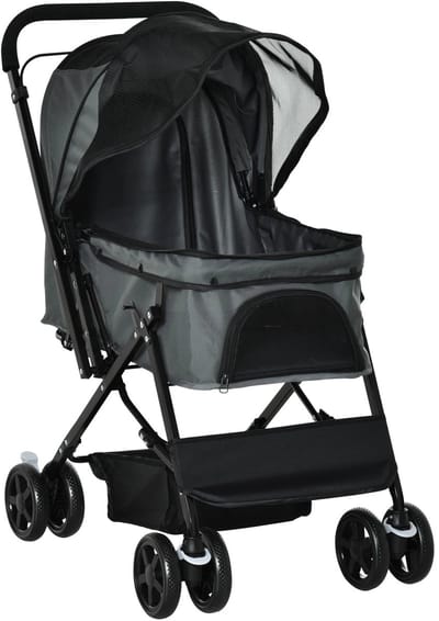 Hondenbuggy - Grijs - Honden Buggy - Hondenbuggy Inklapbare - Hondenbuggy's - Hondenbuggy All Terrain - Honden - Hond - Hondje - Huisdier - Buggy - Buggy Inklapbaar