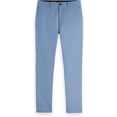 Scotch & Soda Stuart - Slim-fit Washed Cotton Blend Chino Faded Denim Taglia: W29L34 | Pantaloni chino Outlet | Uomo | Blu