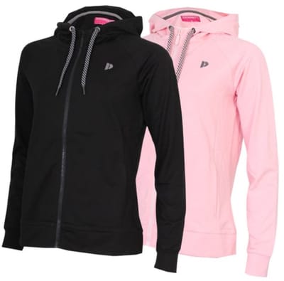 2-Pack Donnay - Stretch Vest met capuchon (Jale) - Sportvest - Dames - Black/Pink (1071) - maat S