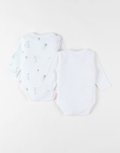 Set met 2 gekruiste body's, ecru
