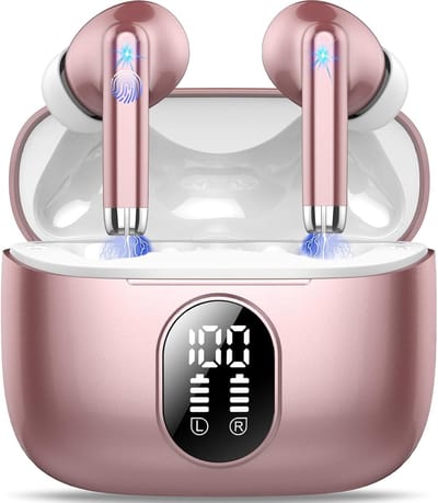 Draadloze Oordopjes Bluetooth 5.4 met Ruisonderdrukking en 40 Uur Speeltijd - Waterdichte In-Ear Hoofdtelefoon voor iOS/Android