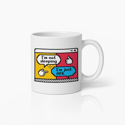 I’m Not Sleeping I’m Just AFK Mok 330ml – Grappige Gamer Koffiebeker, Perfect Cadeau voor Streamers, Programmeurs en Gameliefhebbers