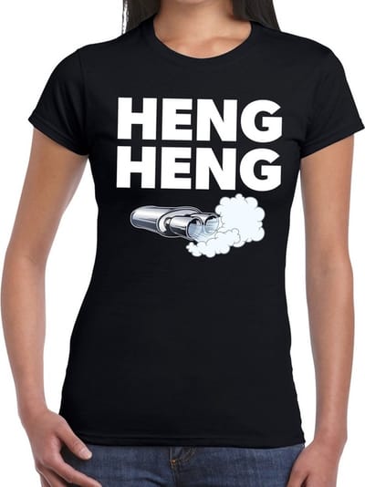 Heng heng t-shirt - zwart Achterhoek festival shirt voor dames XS