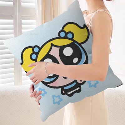 kawaii P-Powerpuff Anime G-Girls kussensloop bankkussenhoes huiskamerdecoratie kindercadeau 40x40cm