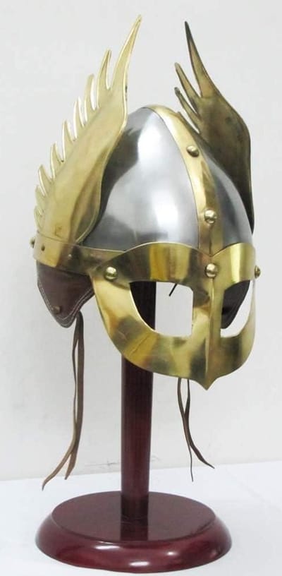 Viking Helm Replica - Middeleeuws Stalen Helm - Historische Re-enactment - Handgemaakt 18 Gauge Staal - 69 cm Binnenomtrek - Metaal
