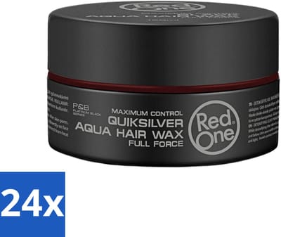 Red One - Haarwax - Quicksilver - Aqua Hair Wax - Voor Sterke Hold & Glans - 150 ml - Voordeelverpakking - 24 stuks