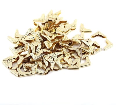 Dailygoods- Boekhoekbeschermers 100 Stuks - Metalen Hoekbeschermers - Retro Stijl - Duurzaam Ijzer - Afmetingen 19x8mm - Corrosiebestendig