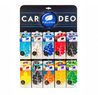Paloma Gold Auto Luchtverfrisser Set – 60 Stuks – Diverse Geuren – Min. 2 Weken Geur – Assortiment Auto & Interieur [P03490N]