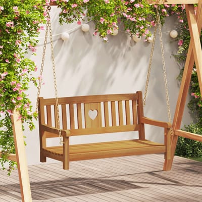 vidaXL - Tuin - Schommelbank - 2 - -Seater - 110 - x - 56 - x - 58 - cm - Naturel