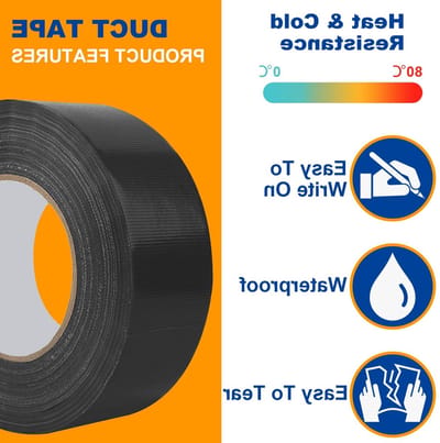Waterdichte reparatietape 20 m x 75 mm - extra sterk zwart - voor buizen en tapijten - ideaal voor buitengebruik - ShopVlot